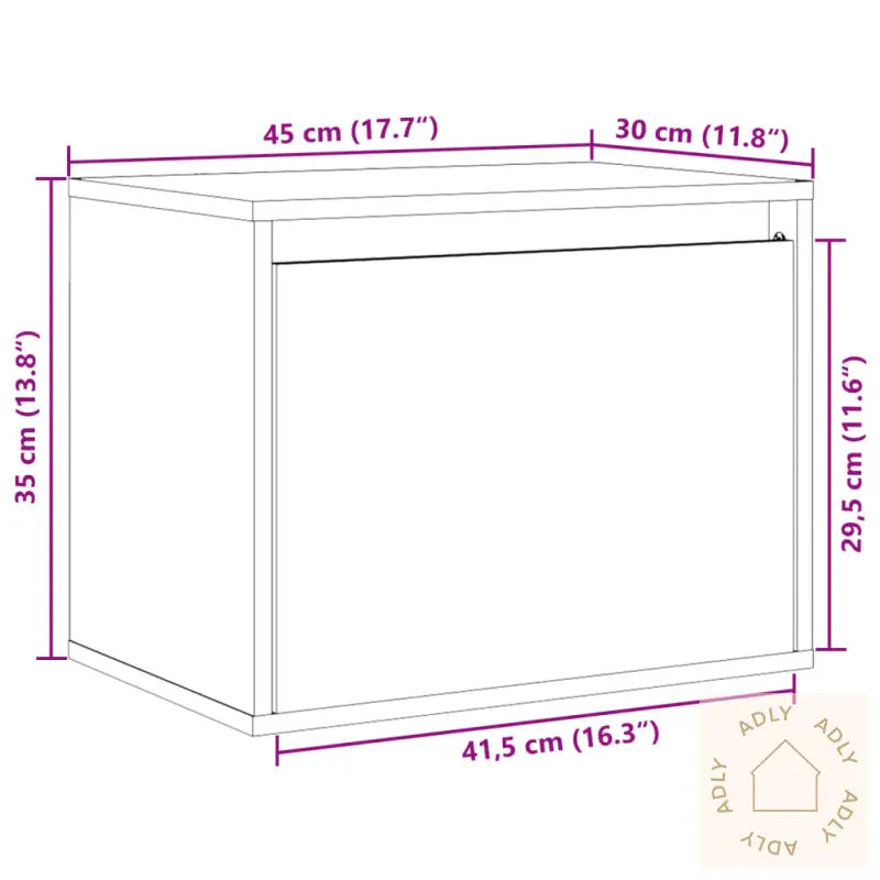 Veggskap 45X30X35 Cm Heltre Furu