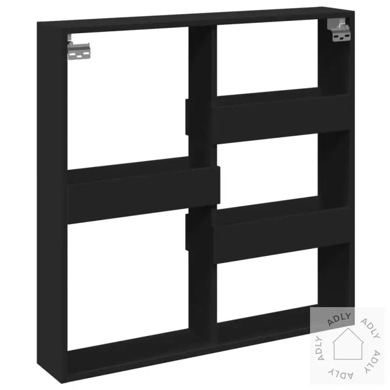 Veggskap Svart 80X15X80 Cm Konstruert Tre