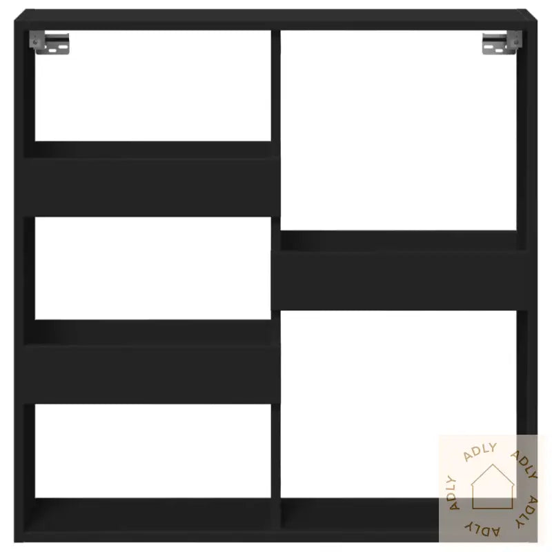 Veggskap Svart 80X15X80 Cm Konstruert Tre