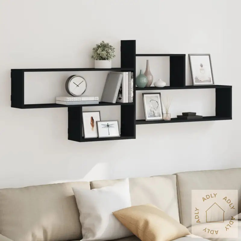 Vegghylle Svart 167,5X18X68 Cm Konstruert Tre