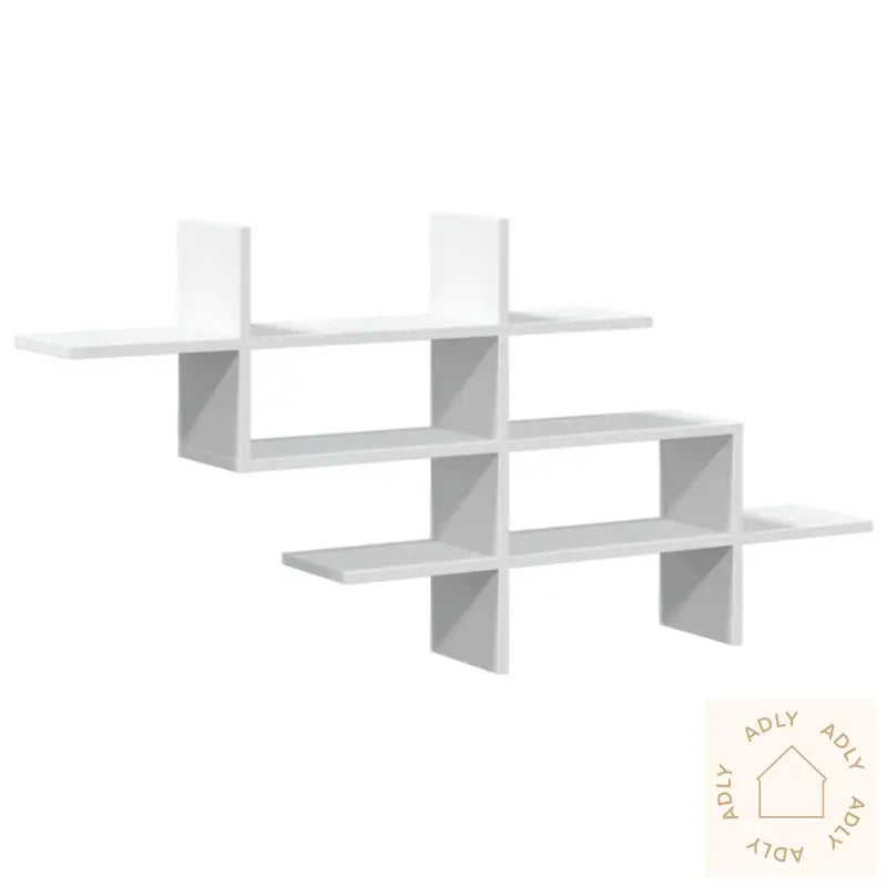 Vegghylle Hvit 124,5X18X60,5 Cm Konstruert Tre