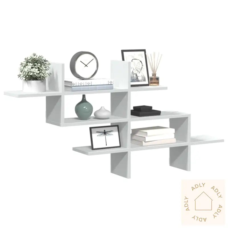 Vegghylle Hvit 124,5X18X60,5 Cm Konstruert Tre
