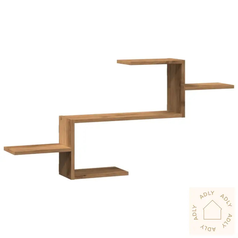 Veggmontert Hjørnehylle Artisan Eik 104X15X49 Cm Konstruert Tre