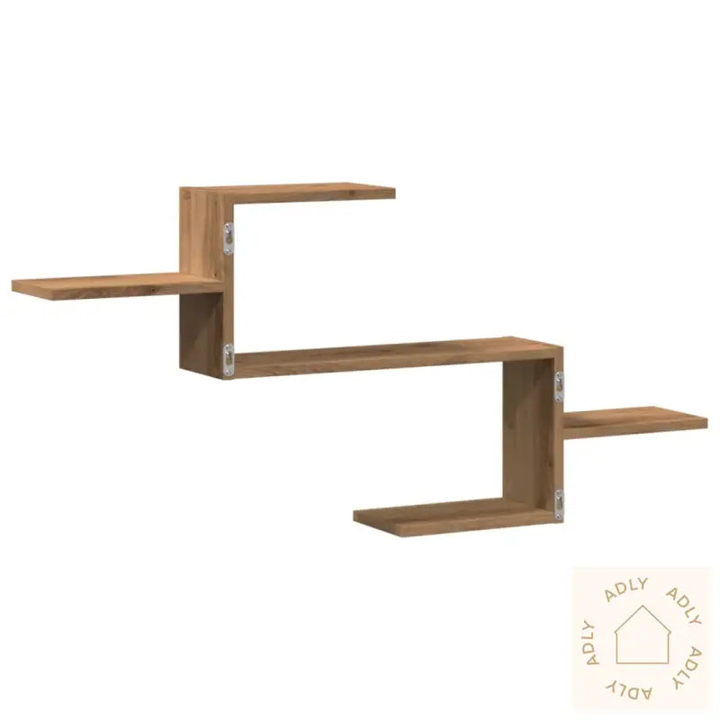 Veggmontert Hjørnehylle Artisan Eik 104X15X49 Cm Konstruert Tre