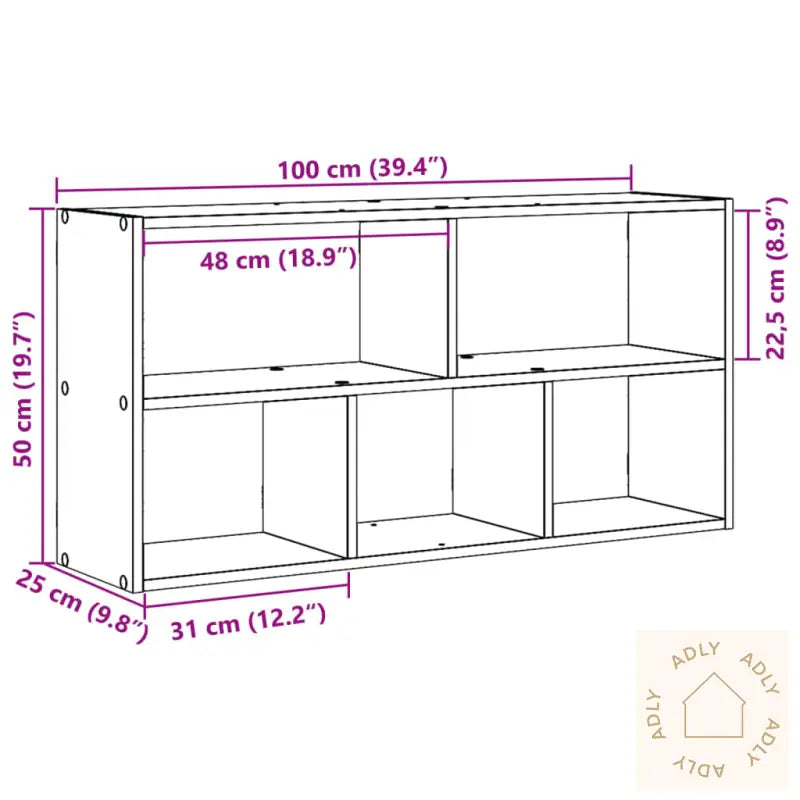 Vegghylle Artisan Eik 100X25X50 Cm Konstruert Tre