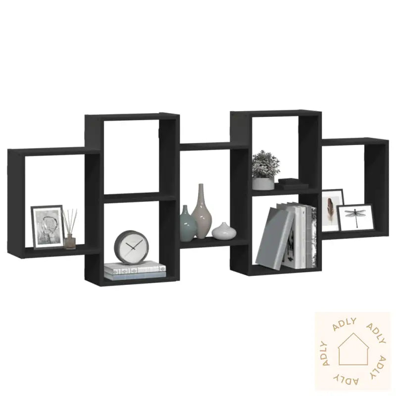 Vegghylle Svart 159X18X65 Cm Konstruert Tre