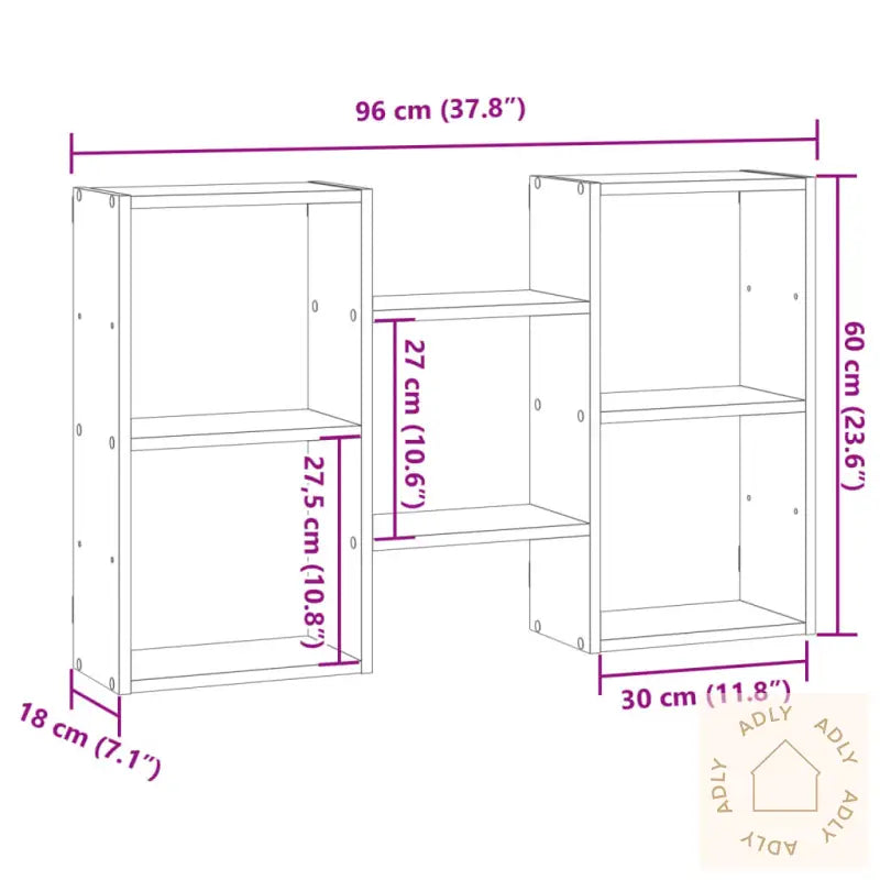 Vegghylle Hvit 96X18X60 Cm Konstruert Tre