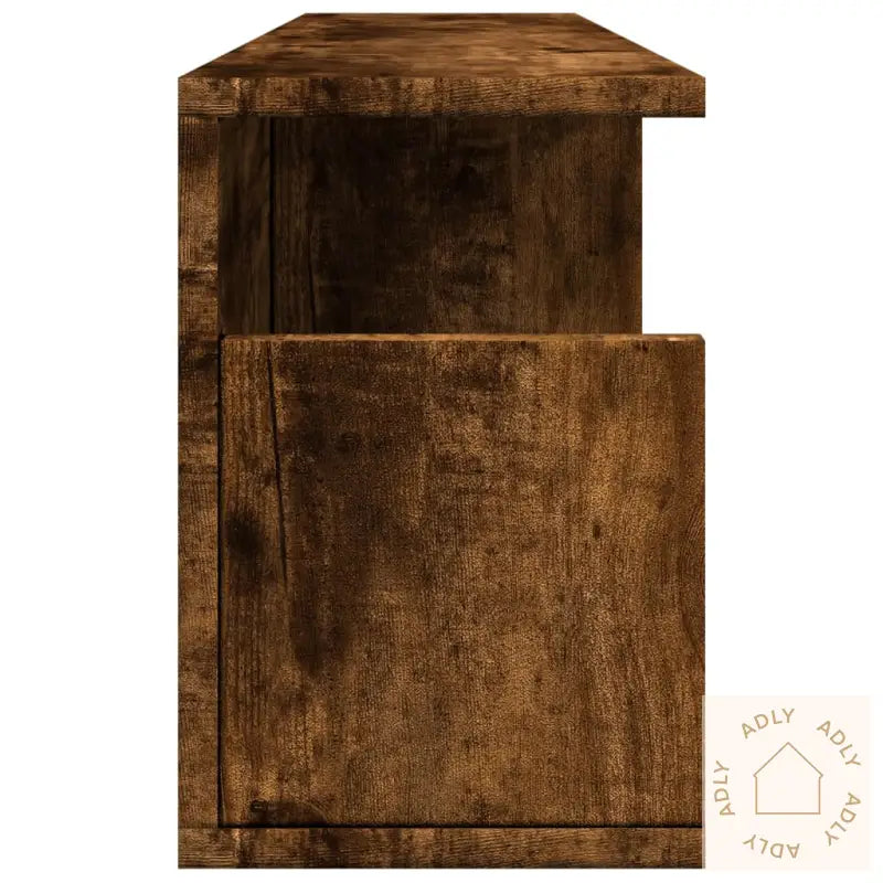 Veggskap 80X20X30 Cm Røkt Eik Konstruert Tre