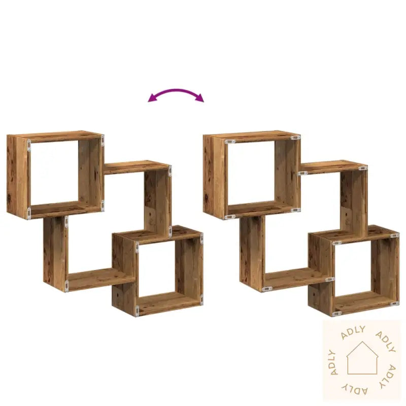 Veggskap 78X18X71 Cm Gammelt Tre Konstruert Tre