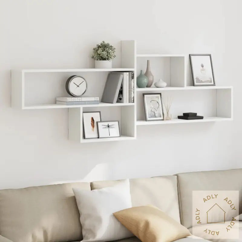 Vegghylle Hvit 167,5X18X68 Cm Konstruert Tre