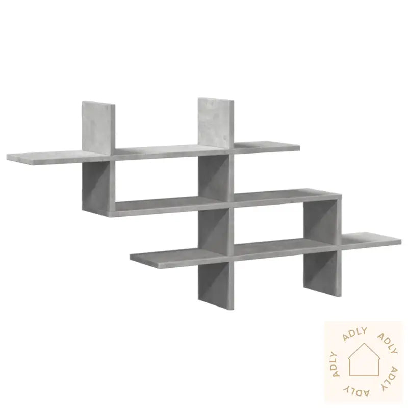 Vegghylle Betonggrå 124,5X18X60,5 Cm Konstruert Tre