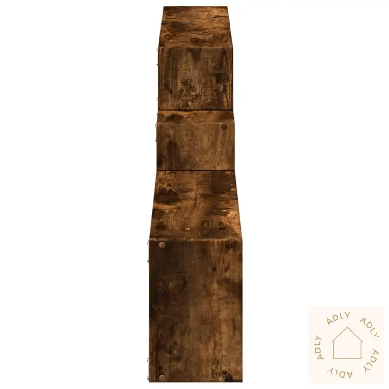 Veggskap 158X18X53 Cm Røkt Eik Konstruert Tre