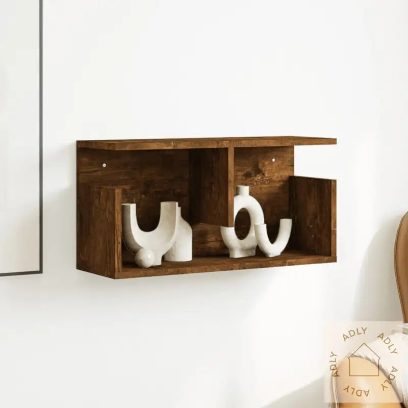 Veggskap 60X20X30 Cm Røkt Eik Konstruert Tre