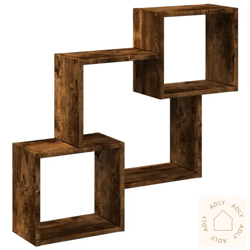 Veggskap 78X18X71 Cm Røkt Eik Konstruert Tre