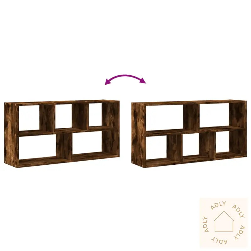 Vegghylle Røkt Eik 100X25X50 Cm Konstruert Tre