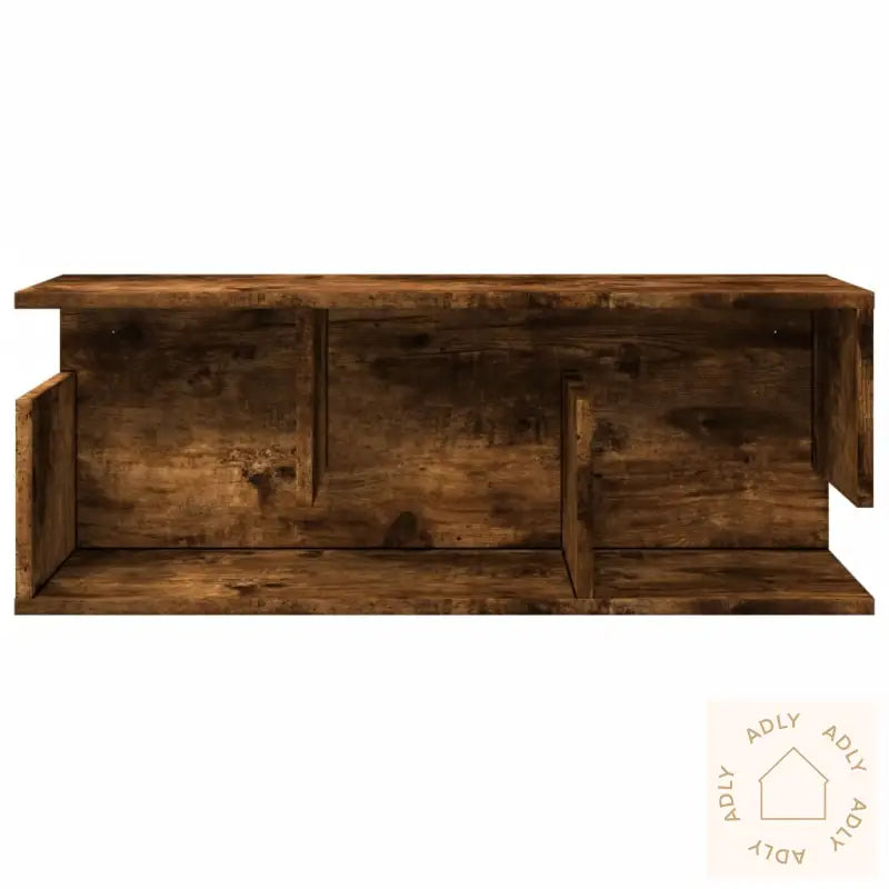 Veggskap 80X20X30 Cm Røkt Eik Konstruert Tre
