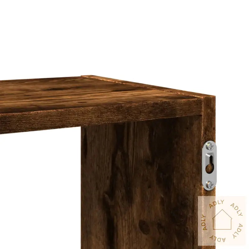 Vegghylle Røkt Eik 100X25X50 Cm Konstruert Tre