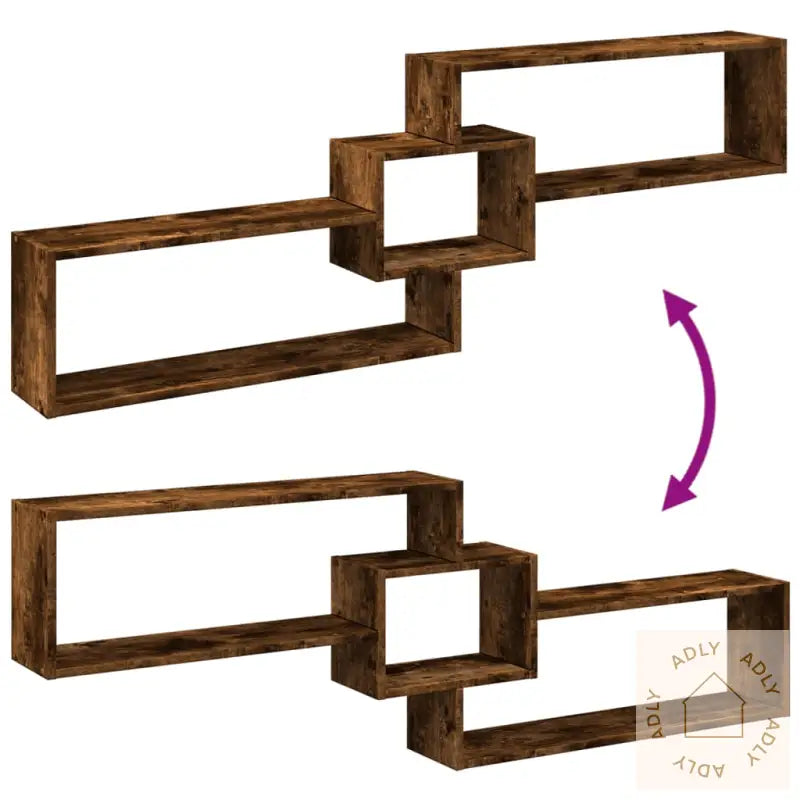 Veggskap 158X18X53 Cm Røkt Eik Konstruert Tre