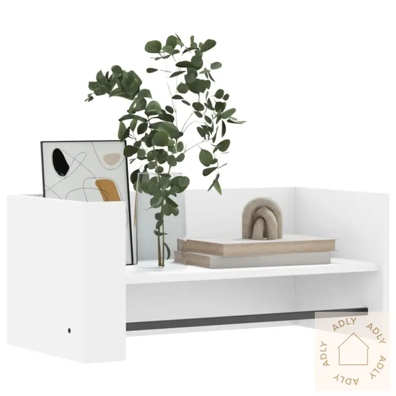 Vegghylle Hvit 70,5X35X30,5 Cm Konstruert Tre