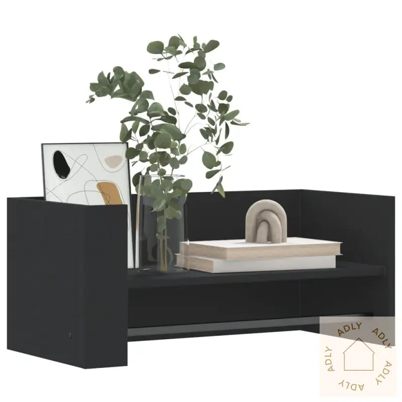 Vegghylle Svart 70,5X35X30,5 Cm Konstruert Tre