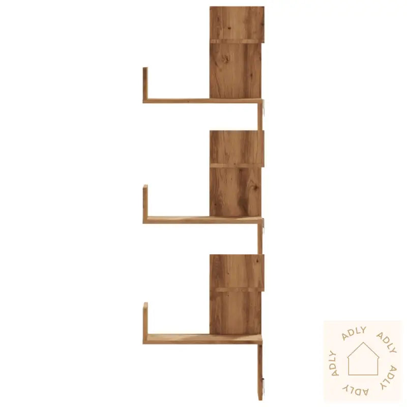 Veggmontert Hjørnehylle Artisan Eik 45X45X147 Cm Konstruert Tre