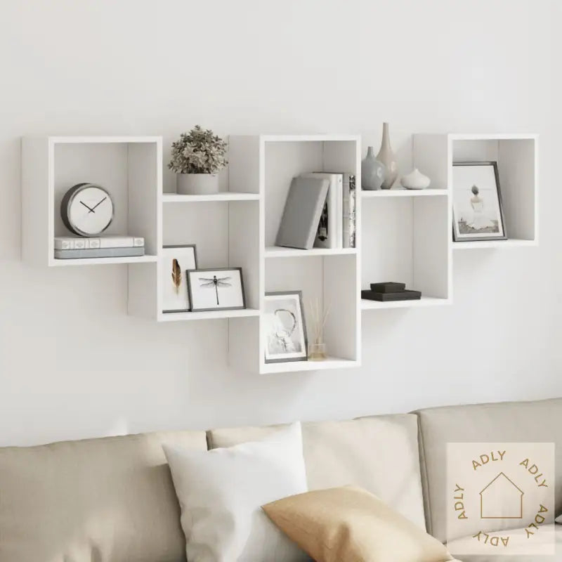 Vegghylle Hvit 159X18X66 Cm Konstruert Tre