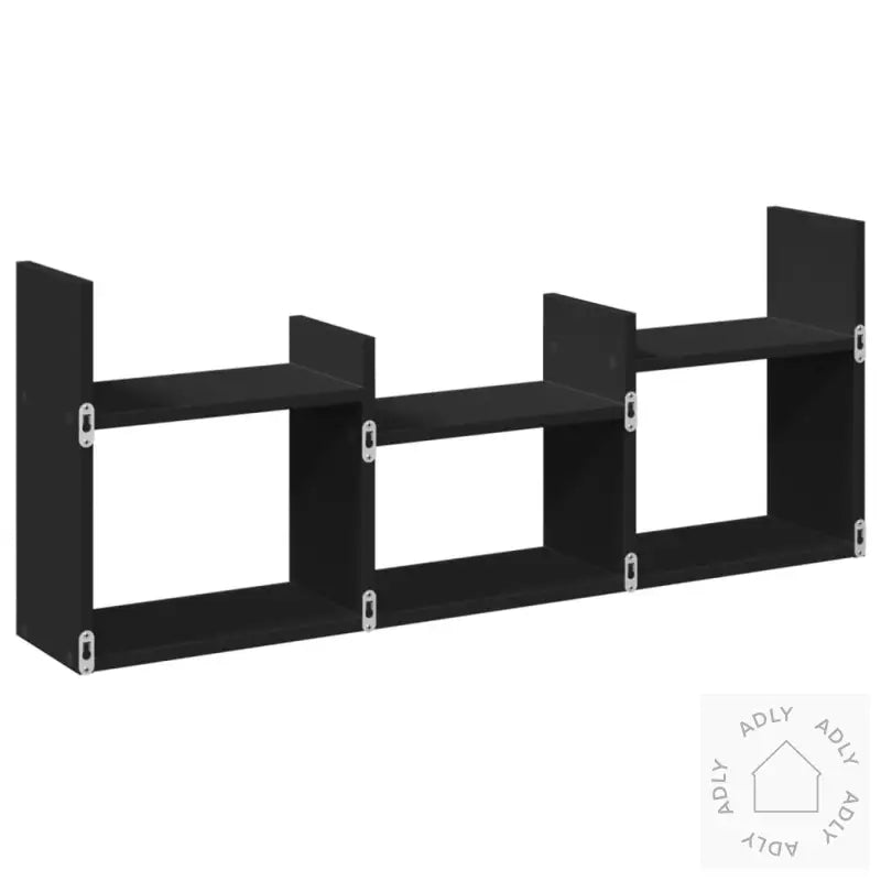 Veggskap 100X18X40 Cm Svart Konstruert Tre