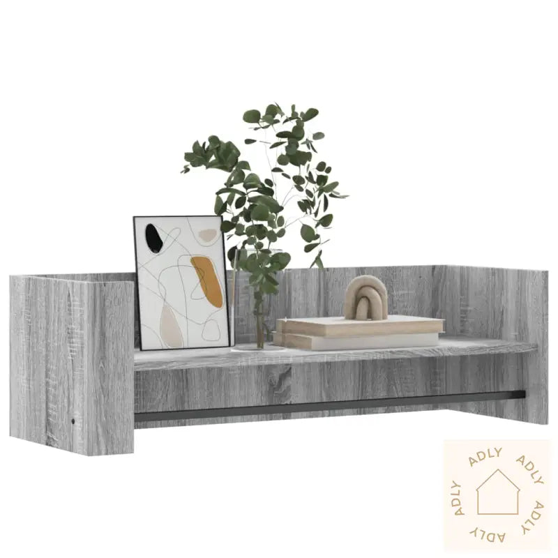 Vegghylle Grå Sonoma 100X35X30,5 Cm Konstruert Tre