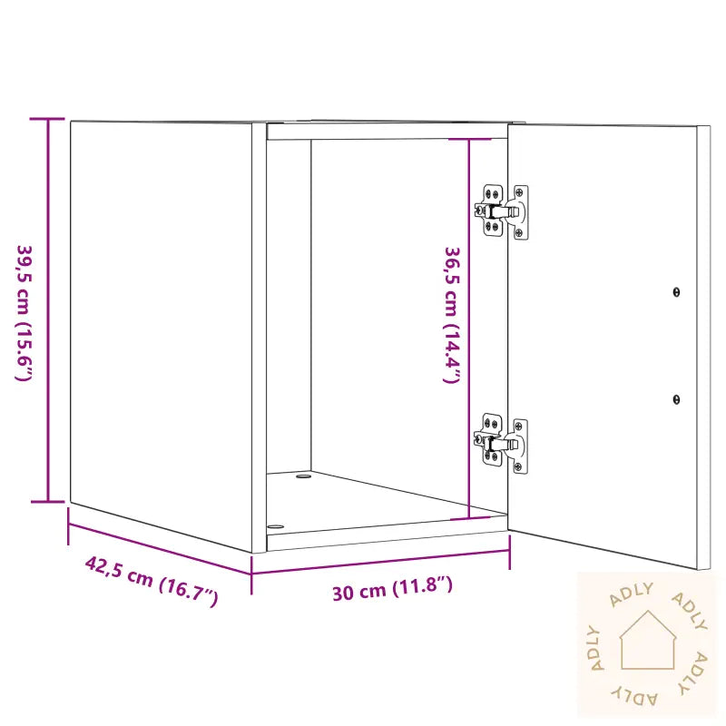 Vegghylle Håndlagd Eik 30X42.5X40 Cm Behandlet Tre