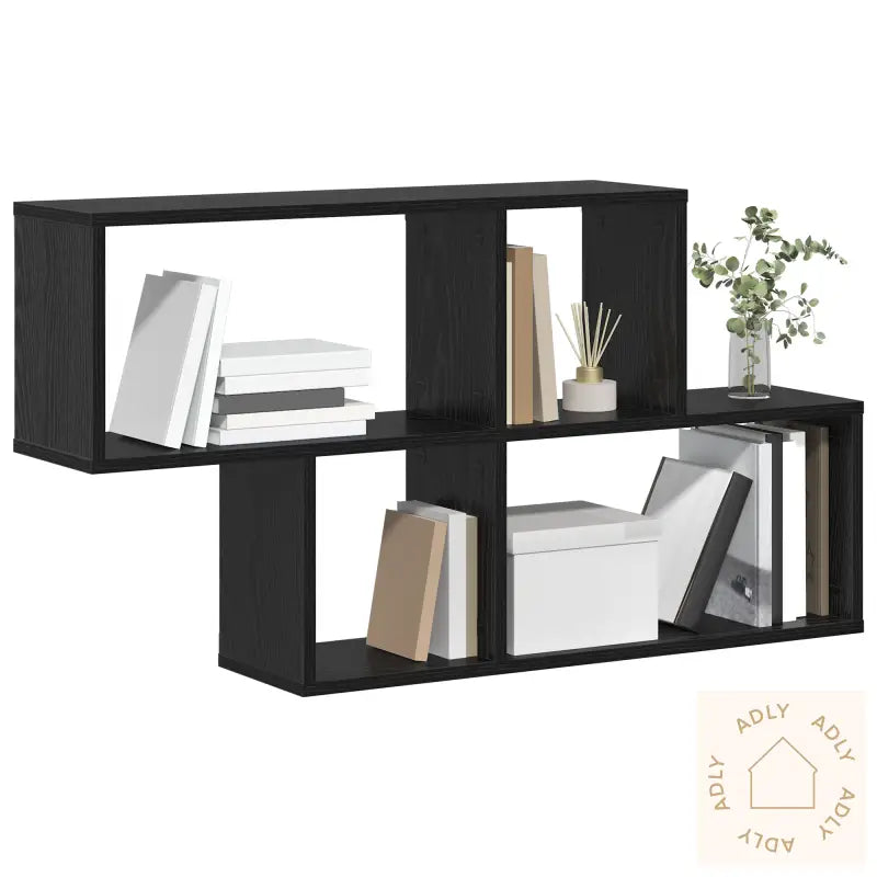 Vegghylle Svart Eik 100X20X53 Cm Ingeniørtre