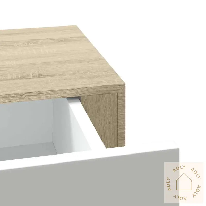 Veggmontert Skuffehylle Eik Og Hvit 60X23,5X10 Cm Mdf