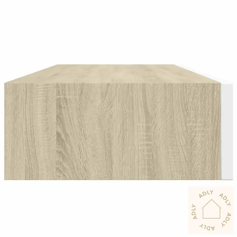 Veggmontert Skuffehylle Eik Og Hvit 60X23,5X10 Cm Mdf