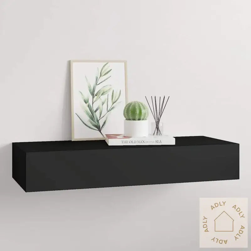 Veggmontert Skuffehylle Svart 60X23,5X10 Cm Mdf