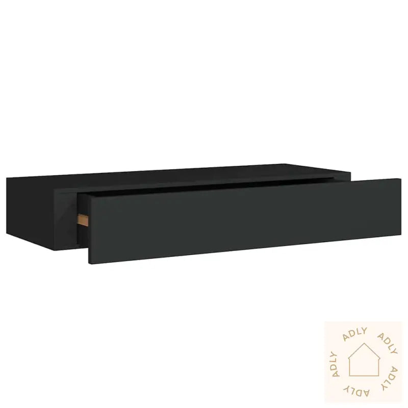 Veggmontert Skuffehylle Svart 60X23,5X10 Cm Mdf
