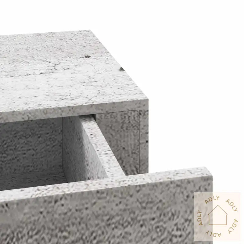 Veggmontert Skuffehylle Betonggrå 40X23,5X10 Cm Mdf
