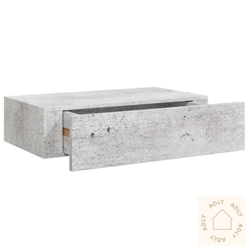 Veggmontert Skuffehylle Betonggrå 40X23,5X10 Cm Mdf
