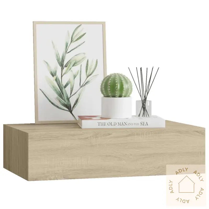 Veggmontert Skuffehylle Eik 40X23,5X10 Cm Mdf