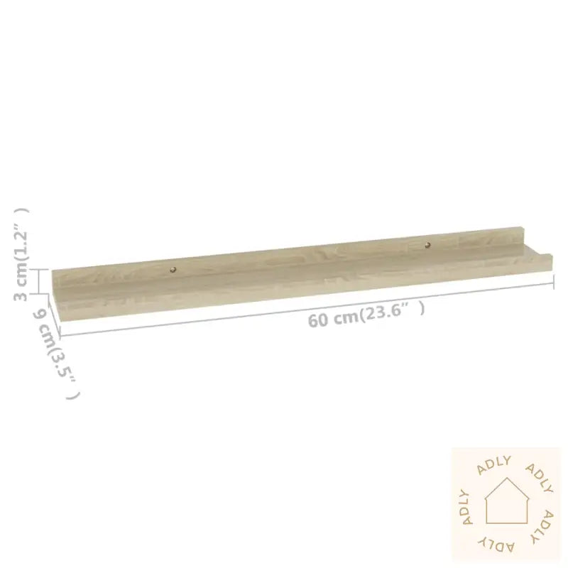 Vegghyller 2 Stk Sonoma Eik 60X9X3 Cm