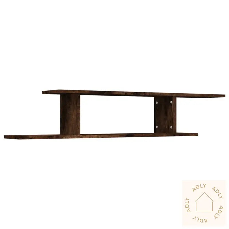 Veggmontert Tv-Hylle Røkt Eik 125X18X23 Cm Konstruert Tre