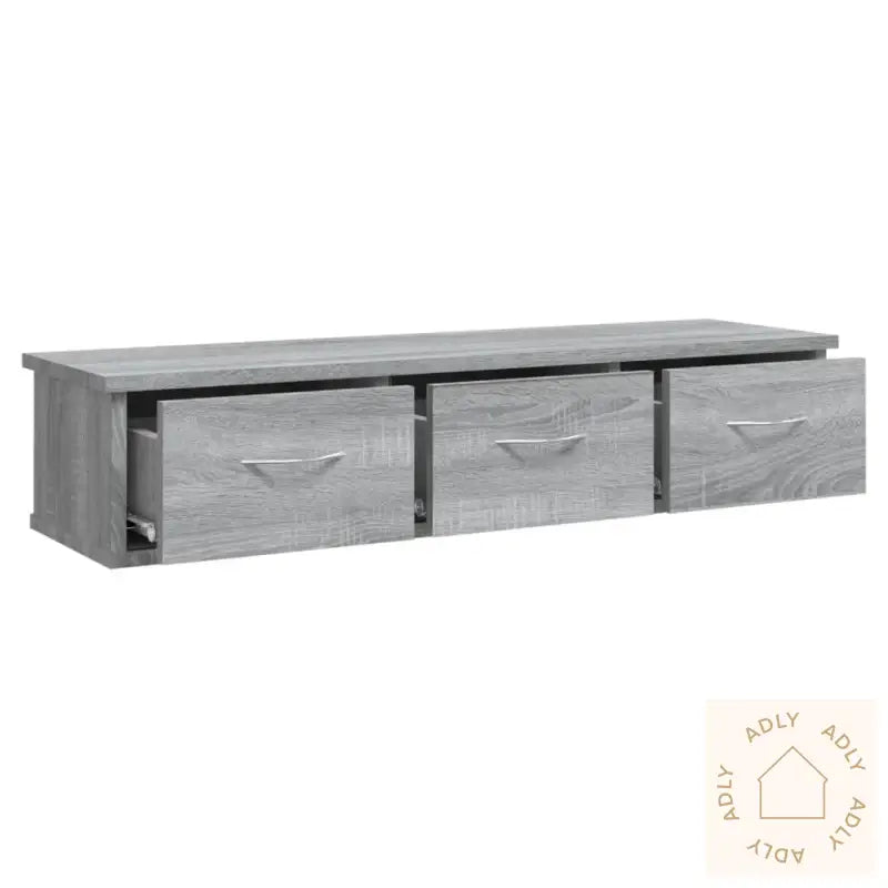 Veggskap Grå Sonoma Eik 88X26X18,5 Cm Konstruert Tre