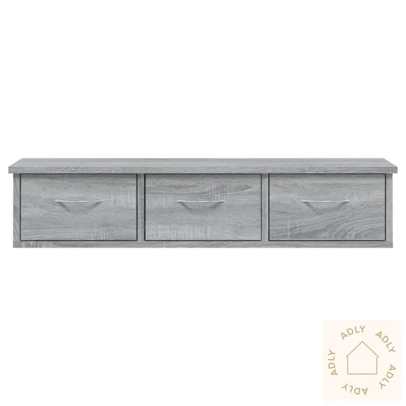Veggskap Grå Sonoma Eik 88X26X18,5 Cm Konstruert Tre