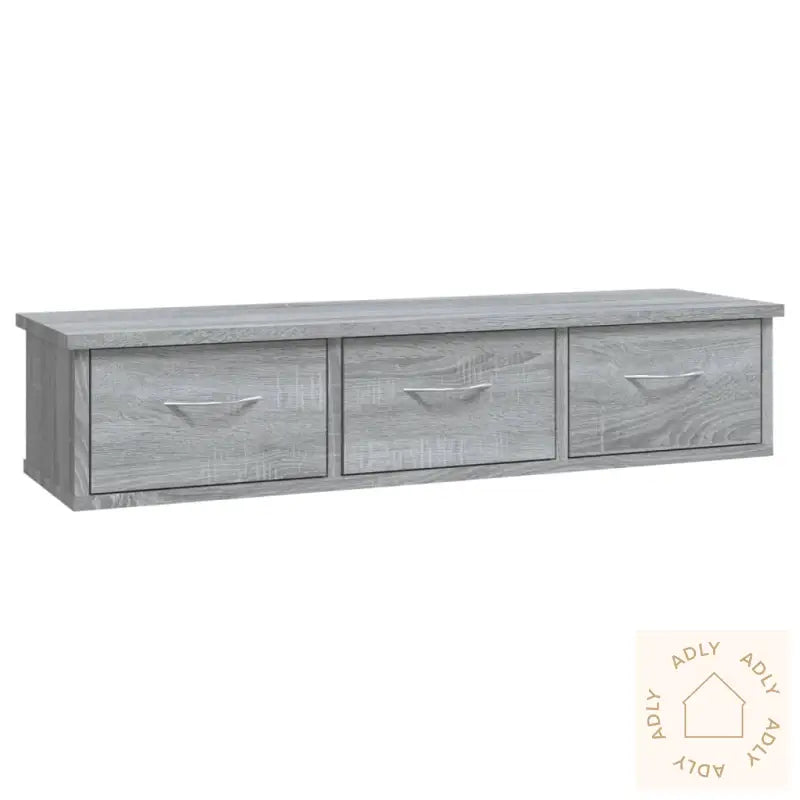 Veggskap Grå Sonoma Eik 88X26X18,5 Cm Konstruert Tre