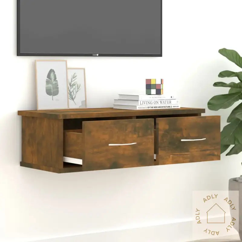 Tv-Benk Røkt Eik 60X26X18,5 Cm Konstruert Tre