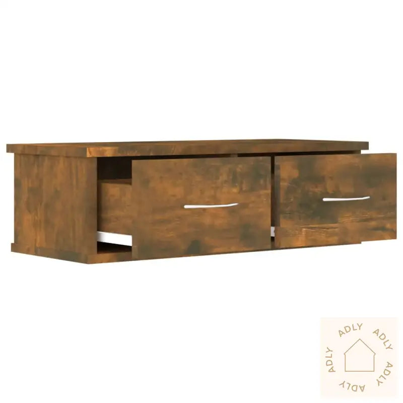 Tv-Benk Røkt Eik 60X26X18,5 Cm Konstruert Tre