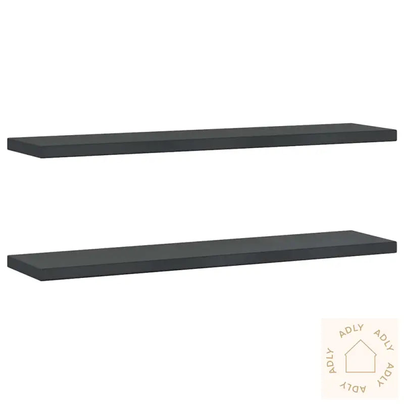 Vegghyller 2 Stk 100X23,5X3 Cm Svart Rustfritt Stål