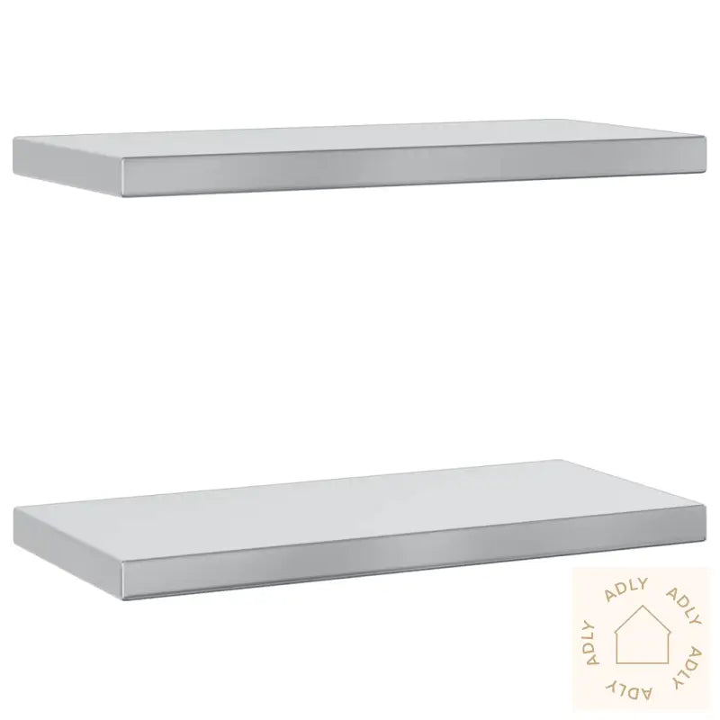 Vegghyller 2 Stk 50X23,5X3 Cm Sølv Rustfritt Stål