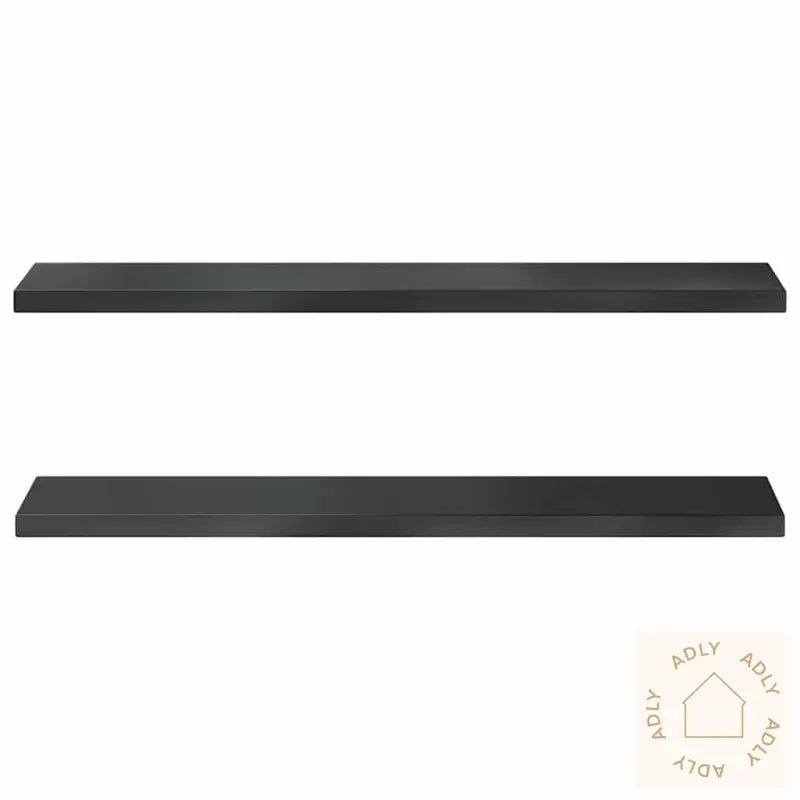 Vegghyller 2 Stk 100X23,5X3 Cm Svart Rustfritt Stål