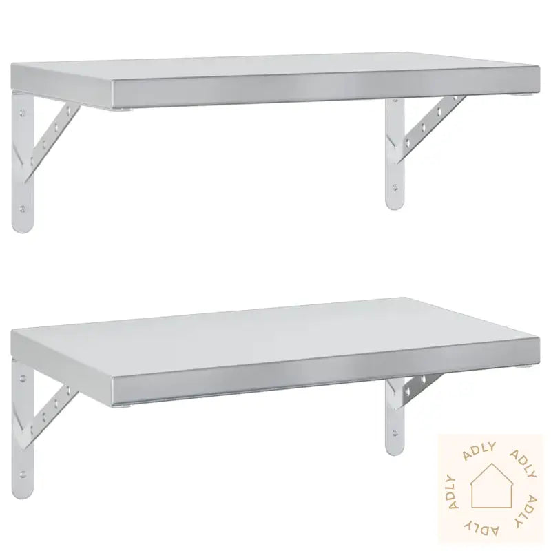 Vegghyller 2 Stk 50X30 Cm Sølv Rustfritt Stål