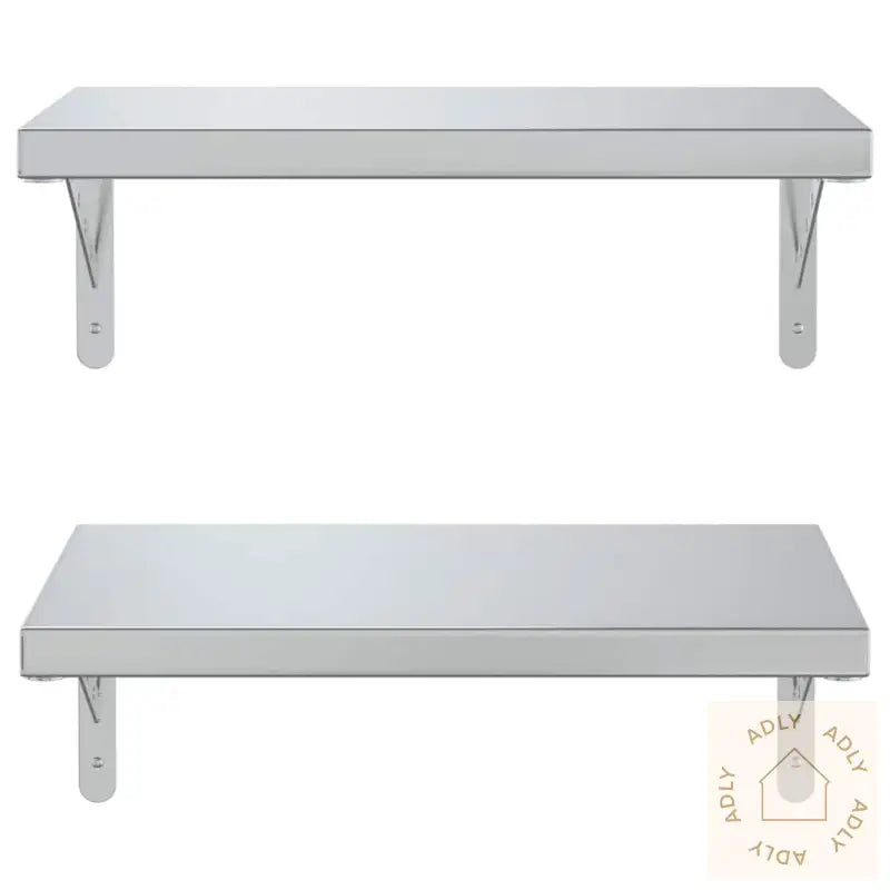 Vegghyller 2 Stk 50X30 Cm Sølv Rustfritt Stål