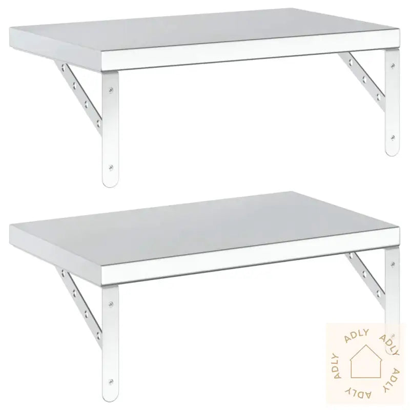 Vegghyller 2 Stk 50X30 Cm Sølv Rustfritt Stål